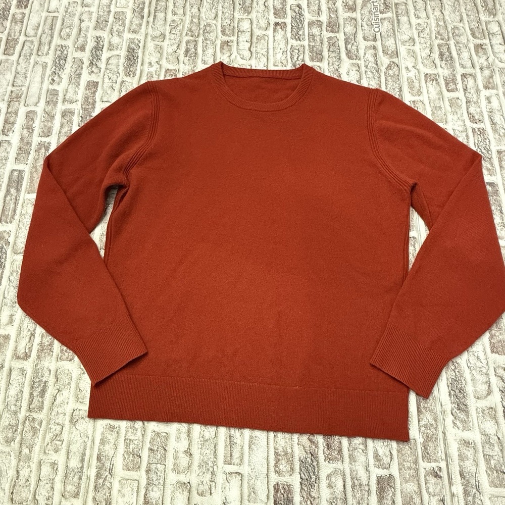 Todd Snyder 100% Cashmere Crewneck Sweater Rust Orange Men's Medium